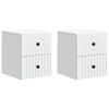 vidaXL Cabinet de chevet mural 2 pcs Blanc 33 x 34,5 x 40 cm