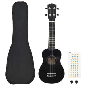 vidaXL Jeu de ukul&eacute;l&eacute; soprano avec sac pour enfants Noir 21