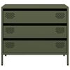 vidaXL Buffet vert olive 68x39x58,5 cm acier laminé à froid