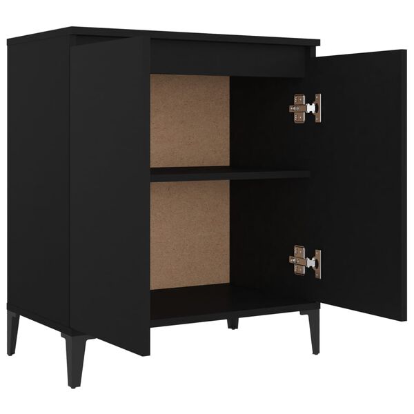 vidaXL Buffet noir 60x35x70 cm bois d'ingénierie