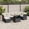 vidaXL Salon de jardin 8 pcs avec coussins noir r&eacute;sine tress&eacute;e
