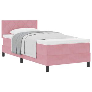 vidaXL Lit &agrave; ressorts avec matelas Rose 100 x 200 cm Velours