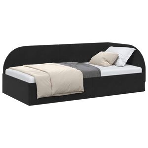 vidaXL Cadre de lit d'angle Noir 80 cm x 200 cm Velours