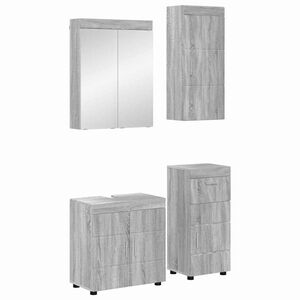 vidaXL Ensemble de mobilier de salle de bain TULUM 4 pcs Gris Sonoma