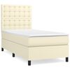 vidaXL Sommier &agrave; lattes de lit avec matelas Cr&egrave;me 90x200 cm Similicuir