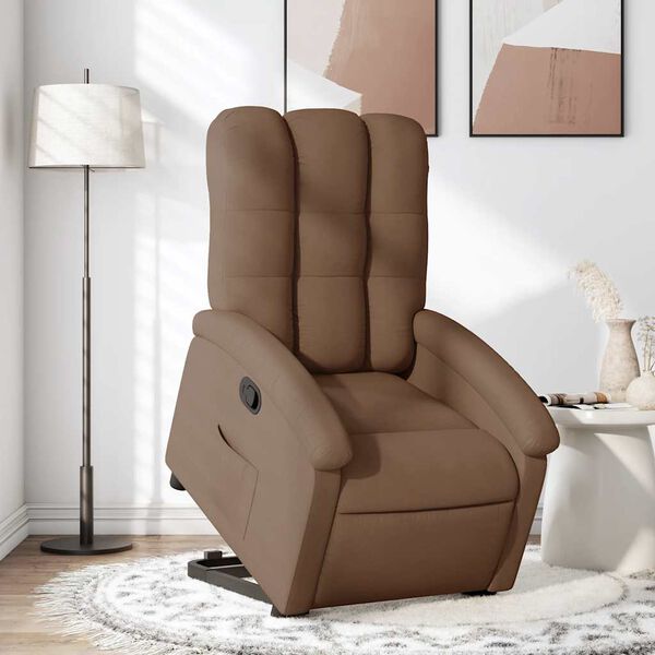 vidaXL Fauteuil inclinable Marron Tissu