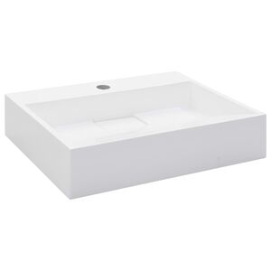 vidaXL Lavabo 50x38x13 cm Fonte min&eacute;rale/marbre Blanc