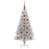vidaXL Sapin de No&euml;l avec 150 LED avec support Argent 120 cm PET