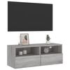 vidaXL Meuble TV mural sonoma gris 80x30x30 cm bois d'ing&eacute;nierie