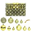 vidaXL Boules de Noël 100 pcs vert clair 3 / 4 / 6 cm