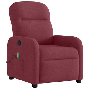 vidaXL Fauteuil de massage inclinable Rouge bordeaux Tissu