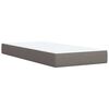 vidaXL Sommier &agrave; lattes de lit avec matelas Taupe 90x200 cm Tissu