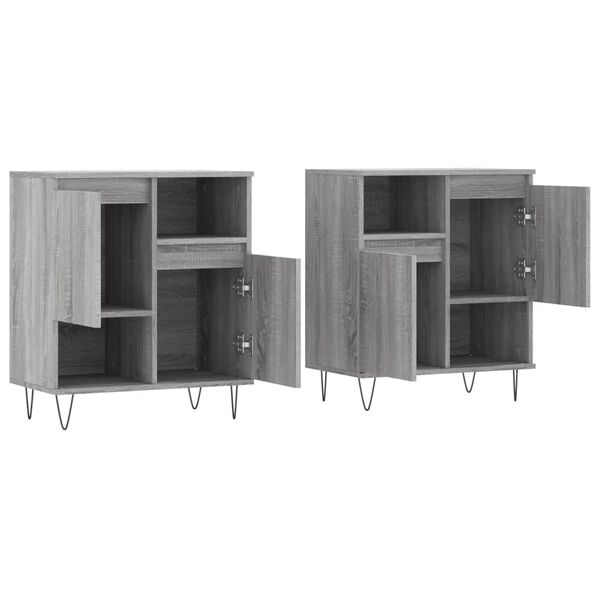 vidaXL Buffets 2 pcs sonoma gris bois d'ing&eacute;nierie