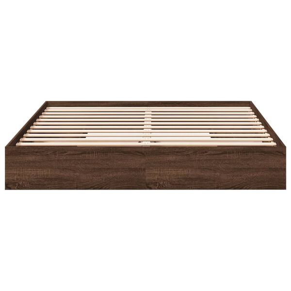 vidaXL Cadre de lit avec tiroirs sans matelas chêne marron 200x200 cm