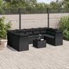 vidaXL Salon de jardin 10 pcs avec coussins noir r&eacute;sine tress&eacute;e