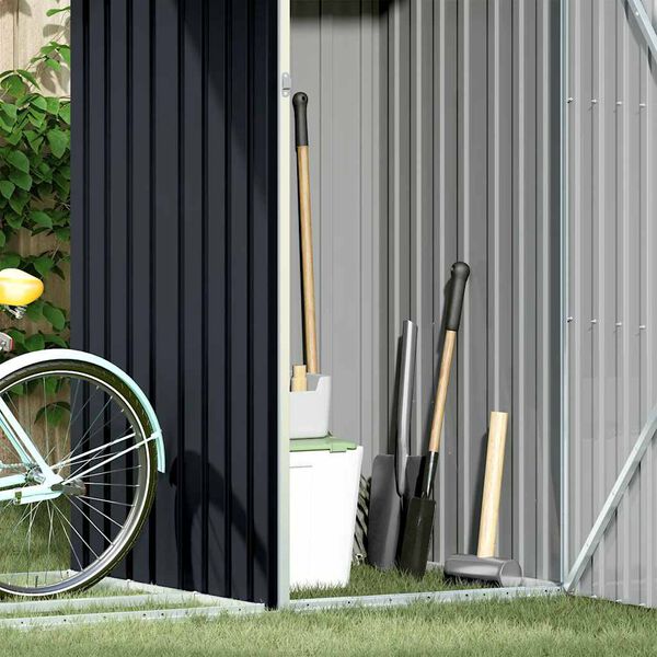 vidaXL Abri &agrave; bois de jardin Anthracite 245x98x159 cm Acier galvanis&eacute;