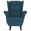 vidaXL Fauteuil &agrave; bascule &agrave; oreilles en velours bleu bois massif