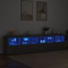 vidaXL Buffet avec lumi&egrave;res LED noir 283x37x67 cm