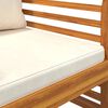 vidaXL Chaises de canap&eacute; et coussins blanc cr&egrave;me lot de 2 Bois acacia