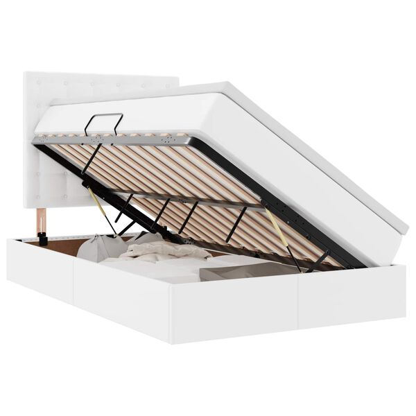 vidaXL Lit de Rangement Blanc 120 x 190 cm Cuir synth&eacute;tique