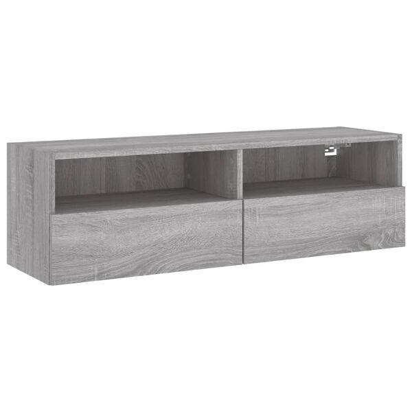 vidaXL Meuble TV mural sonoma gris 100x30x30 cm bois d'ingénierie