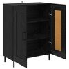 vidaXL Buffet Ch&ecirc;ne noir 69,5 x 34 x 90 cm Bois d'ing&eacute;nierie et fer