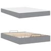 vidaXL Cadre de lit avec matelas avec matelas 2 pcs Gris clair tissu