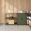 vidaXL Ensemble de rangement cuisine avec &eacute;tag&egrave;re 2 pcs Vert olive
