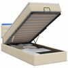 vidaXL Lit coffre avec matelas et LED Cr&egrave;me 100 x 200 cm Tissu