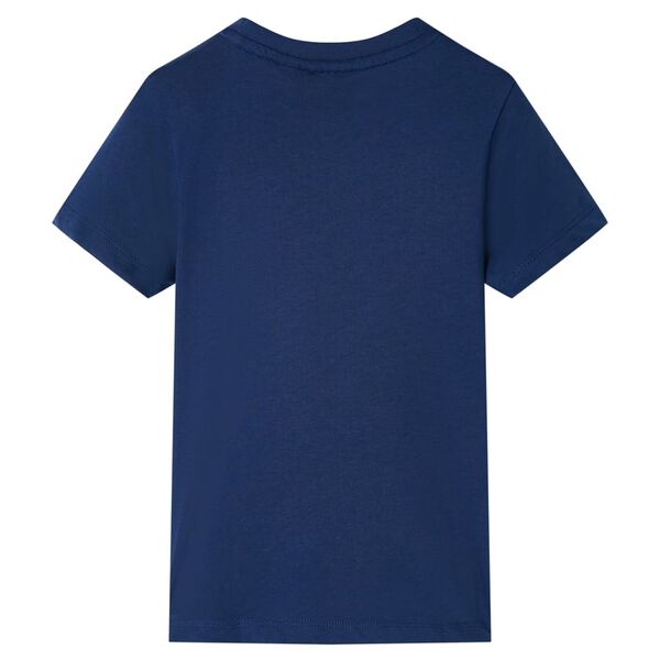 T-shirt pour enfants avec manches courtes bleu fonc&eacute; 128