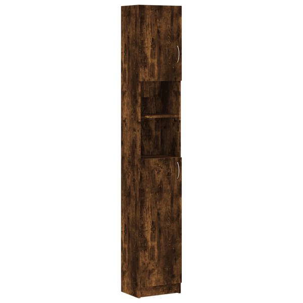 vidaXL Armoire de bain Chêne fumé 32x25,5x190 cm Bois d'ingénierie