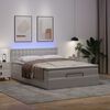vidaXL Lit ottoman avec matelas & LED blanc pur 140x200cm similicuir