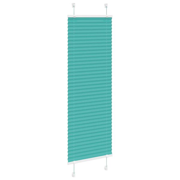 vidaXL Store pliss&eacute; vert p&eacute;trole 40x150 cm largeur du tissu 39,4 cm