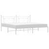 vidaXL Cadre de lit m&eacute;tal sans matelas et t&ecirc;te de lit blanc 193x203 cm