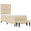 vidaXL Lit &agrave; ressorts avec matelas Cr&egrave;me 80 x 200 cm tissu