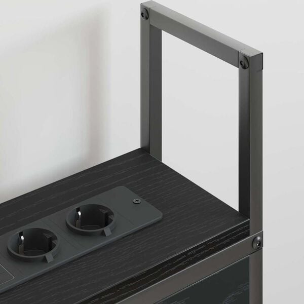 vidaXL Headboard de Rangement avec Station de Charge Ch&ecirc;ne noir