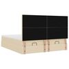 VidaXL Cadre de lit ottoman avec matelas cr&egrave;me 200x200cm tissu