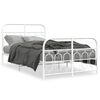 vidaXL Cadre de lit m&eacute;tal sans matelas et pied de lit blanc 120x200 cm