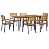 vidaXL Ensemble &agrave; manger de jardin 7 pcs bois d'acacia solide et m&eacute;tal