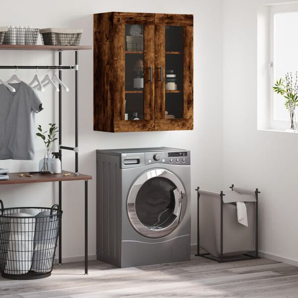 vidaXL Armoire murale ch&ecirc;ne fum&eacute; 69,5x34x90 cm