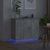 vidaXL Buffet LED Gris b&eacute;ton 90 x 32 x 75 cm Bois d'ing&eacute;nierie