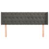vidaXL T&ecirc;te de lit avec oreilles Gris fonc&eacute; 163x16x78/88 cm Velours