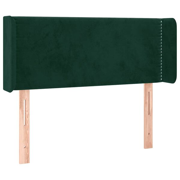 vidaXL T&ecirc;te de lit &agrave; LED Vert fonc&eacute; 93x16x78/88 cm Velours