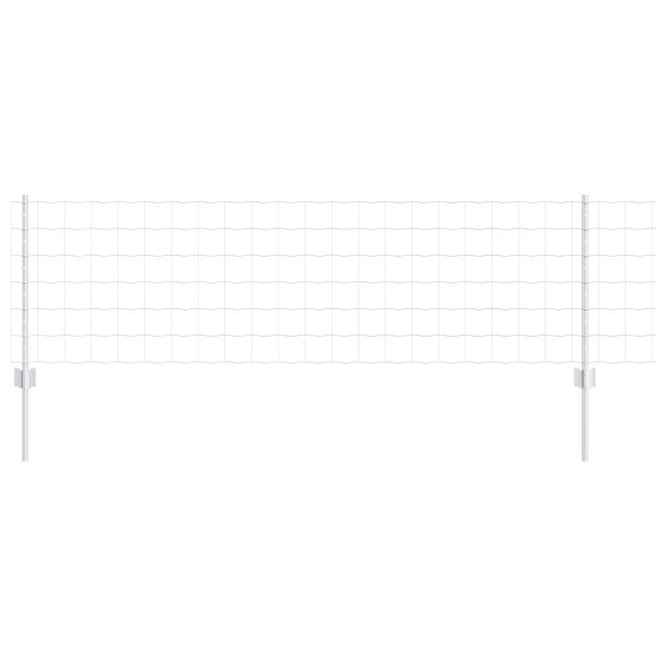vidaXL Cl&ocirc;ture avec poteau Argent&eacute; 0,6 x 25 m Acier
