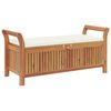 vidaXL Banc de rangement de jardin avec coussin 126 cm Bois d'acacia