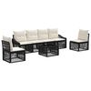 vidaXL Ensemble de canap&eacute; de jardin 7 pc Noir polyrotin