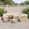 vidaXL Ensemble de canap&eacute; de jardin 12 pcs Beige polyrotin