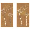 vidaXL Décorations murales de jardin 2pcs 105x55 cm design de fleur