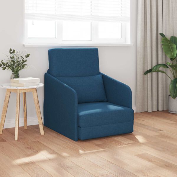 vidaXL Canap&eacute;-Lit 60cm Bleu tissu