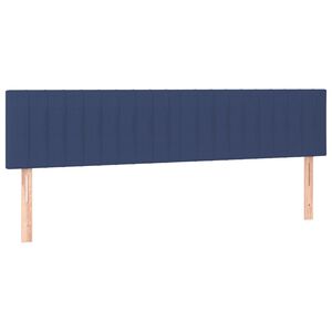 vidaXL T&ecirc;tes de lit Bleu 200x5x78/88 cm Tissu